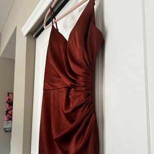Revelry Rory bridesmaid dress in Cinnamon Rose